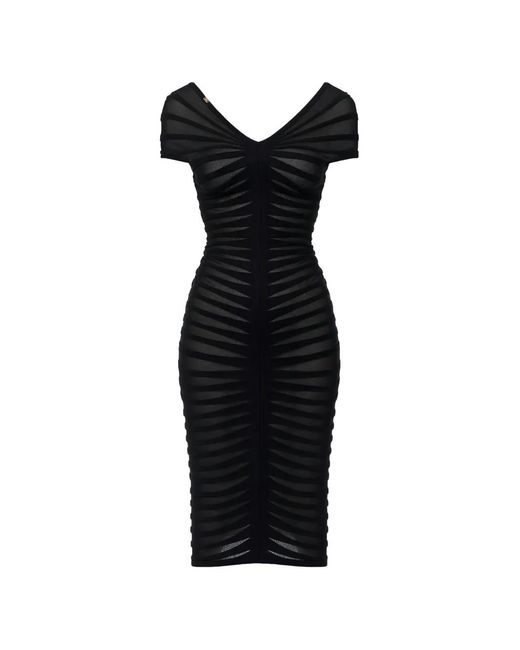 Elisabetta Franchi Black Slim-Fit Midi Dress
