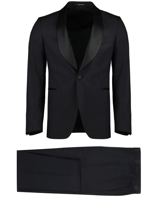 Tagliatore Black Single Breasted Suit for men