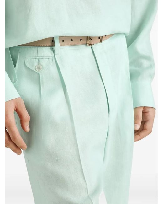 Dolce & Gabbana Blue Linen Bermuda Shorts for men