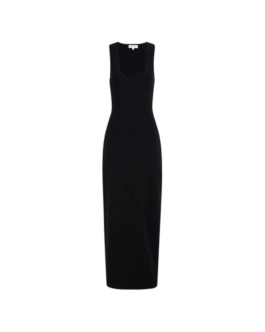 CAYET Black Nelly Scoop-Neck Ribbed Maxi Dress