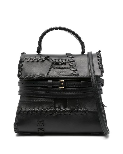 Bolso shopper de piel Moschino de color Black