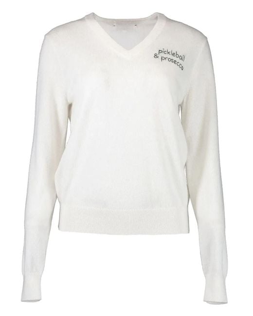Lingua Franca White Pickleball And Prosecco Sweater