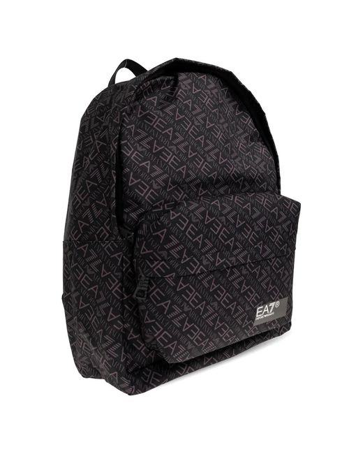 EA7 Black Sac À Dos À Logo Imprimé