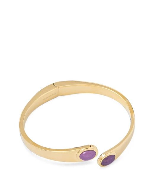 Trussardi Metallic Stone-Embellished Cuff Bracelet