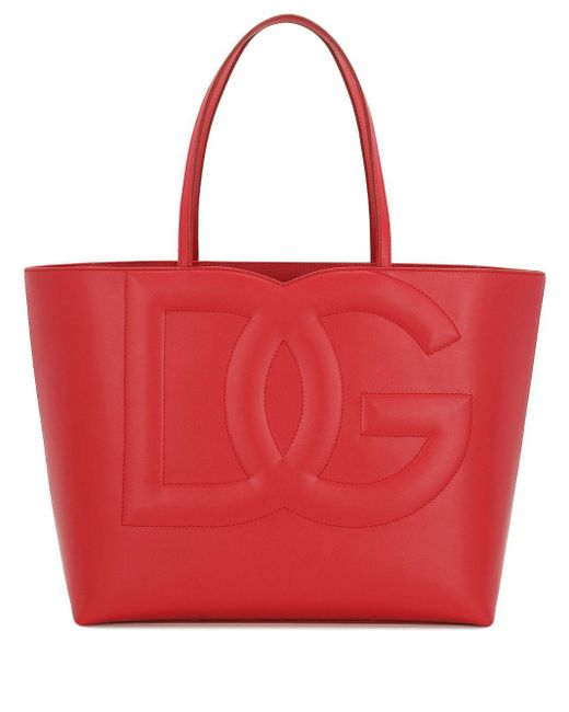 Borsa tote DG media di Dolce & Gabbana in Red