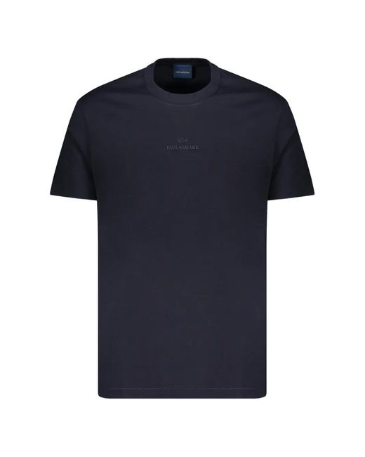 Paul & Shark Blue Logo-Embroidered Round-Neck T-Shirt for men