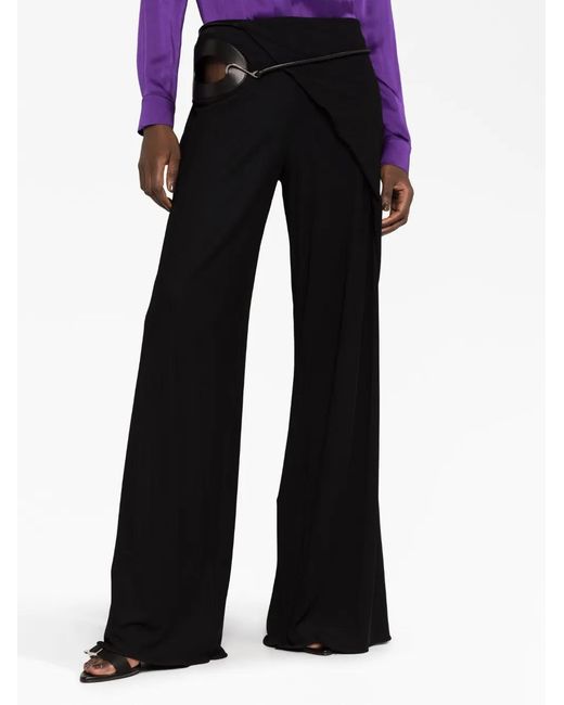 Tom Ford Black Cut-out Wide-leg Silk Trousers