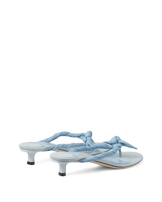 Jimmy Choo White Liss 35 Braided-Knot Heeled Sandals