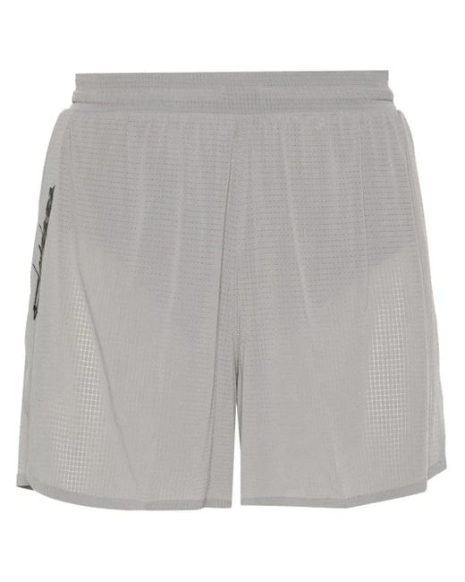 Y-3 Gray Checked Running Shorts for men