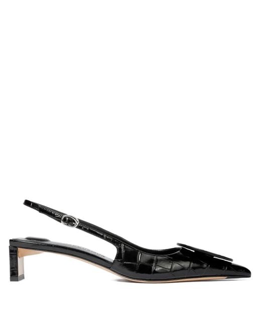 Jacquemus Black Duelo Pumps mit Kroko-Effekt 40mm