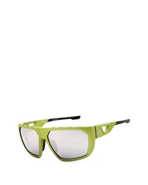 Adidas Metallic Geometric-Frame Sunglasses