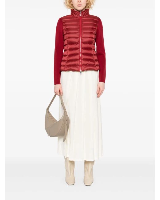 Moncler Red Padded-Front Knit Jacket