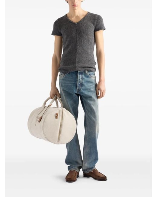 Prada Blue Logo-Patch Jeans for men