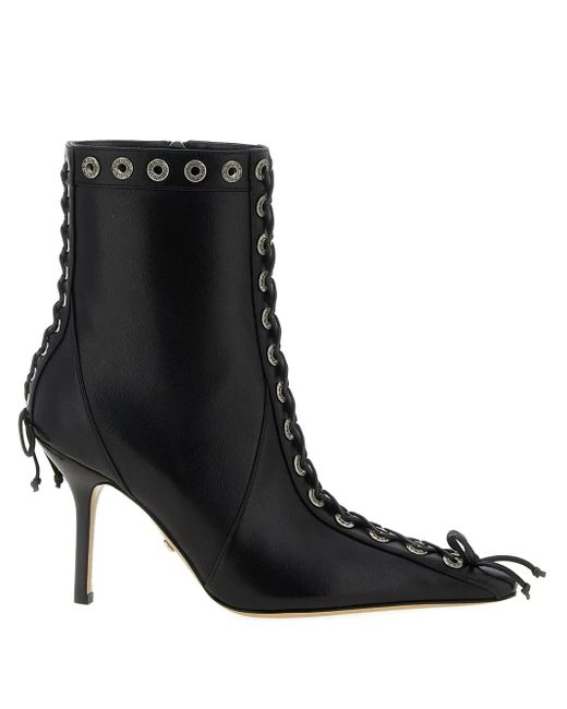 Mach & Mach Black Schnürstiefel Mit Nieten 95Mm