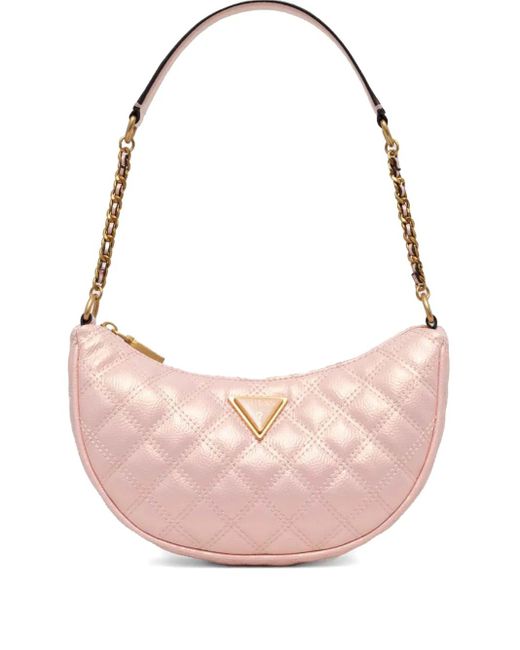 Guess ロゴプレート ショルダーバッグ Pink