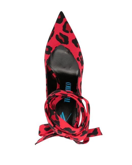Zapatos De Tacón Con Estampado De Leopardo The Attico de color Red