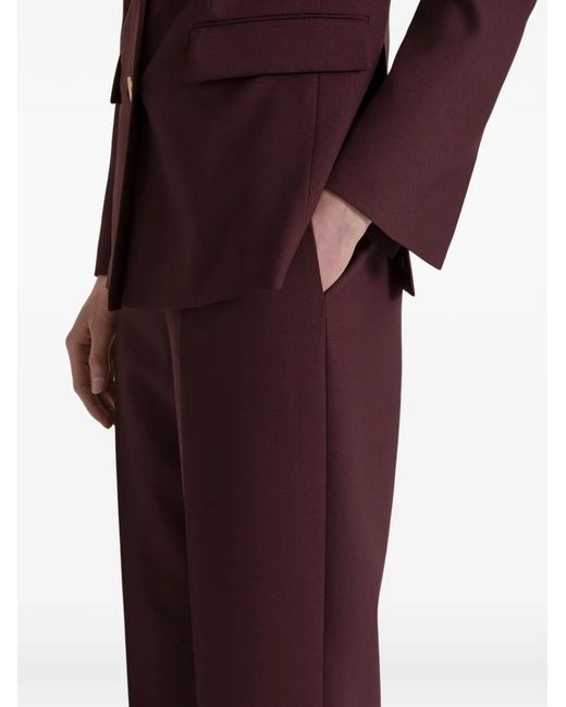 Alberta Ferretti Purple Pleat-Detail Trousers