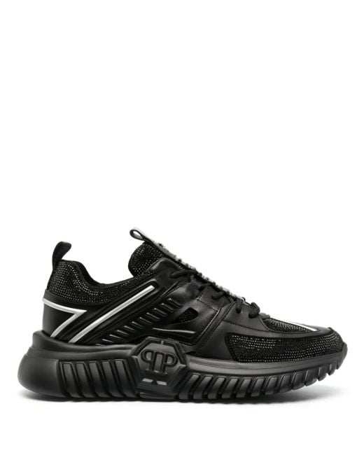 Philipp Plein Black Stones Runner Low-Top Sneakers
