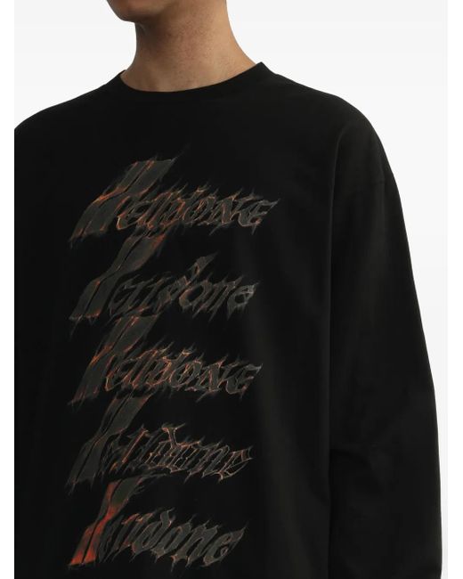 メンズ we11done プリント Tシャツ Black