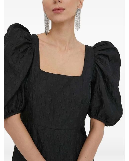 Robe Mi-Longue À Manches Bouffantes Custommade• en coloris Black