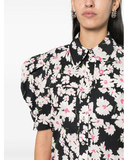 Camisa con estampado floral MSGM de color Black