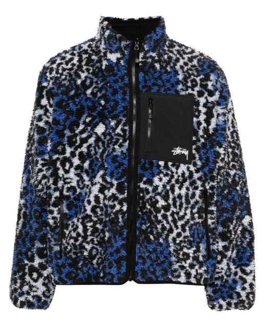 Stussy Blue Fleece Reversible Jacket