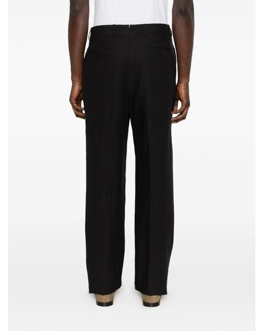 Caruso Black Pleated Trousers for men