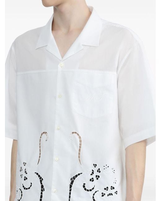 MARINE SERRE Regenerated Household Katoenen Overhemd in het White voor heren