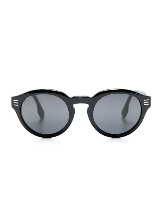 Burberry Zonnebril Met Rond Montuur in het Black voor heren