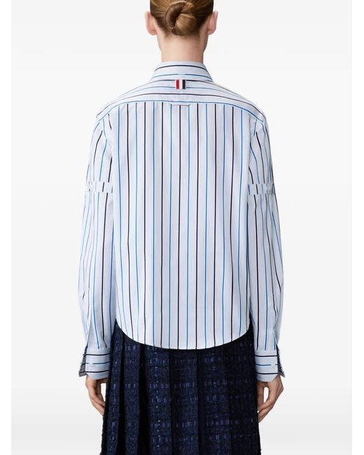 Thom Browne Blue Bar-Stripe Armband Shirt