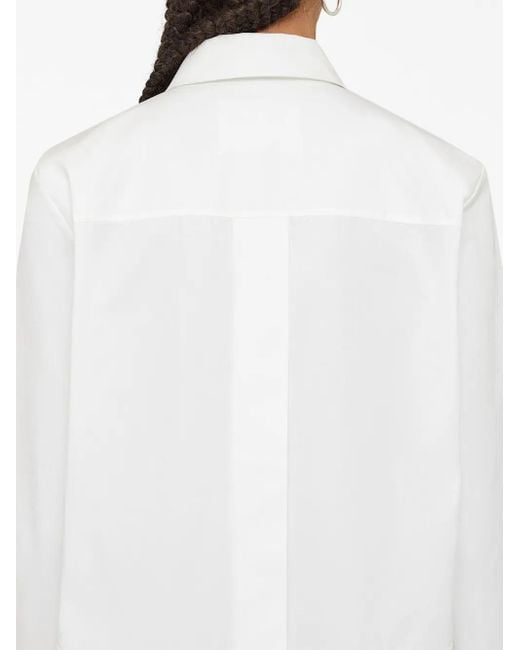 Jil Sander White Long-Sleeve Cotton Long Dress