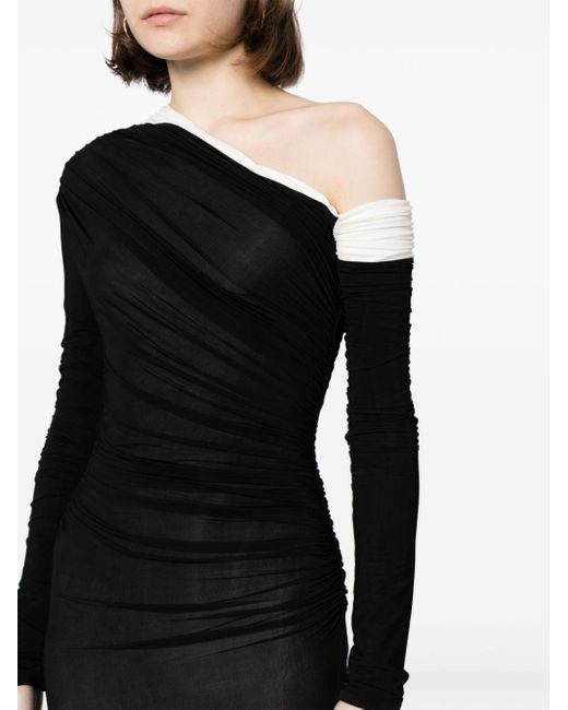 TOVE Black Ulla Asymmetric Jersey Dress