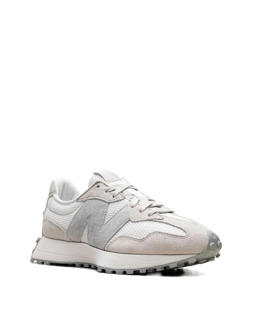 New Balance White 327 Lace-Up Sneakers