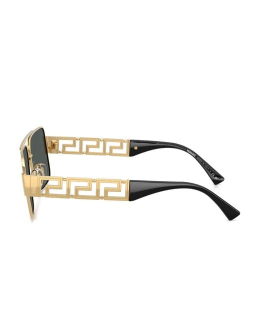 Versace Gray Greca Navigator Sunglasses for men