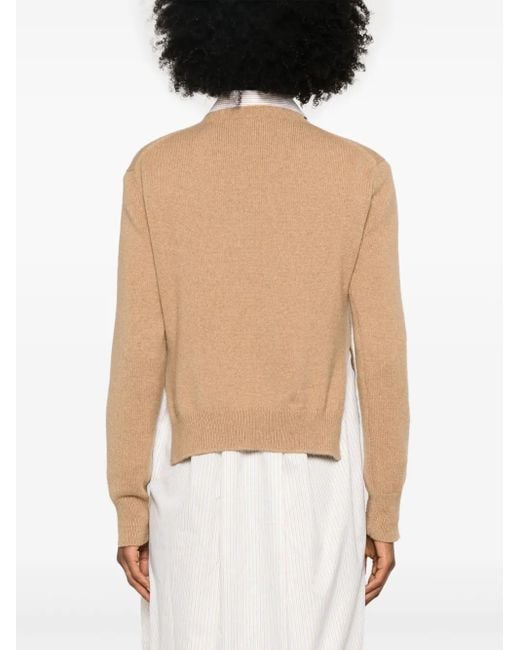 Plan C Natural Side-Slits Sweater