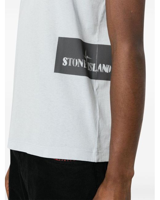 Stone Island T-Shirt mit Logo-Print in White für Herren