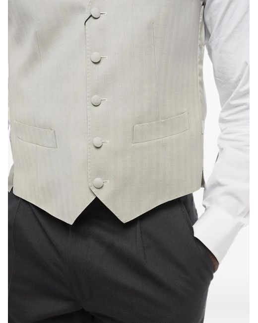 Corneliani White Button-Fastening Welt-Pocket Waistcoat for men