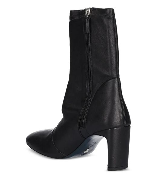 Patrizia Pepe Black Zip-Fastening Round-Toe Boots