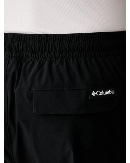 Columbia Black Elasticated Logo-Patch Trousers for men