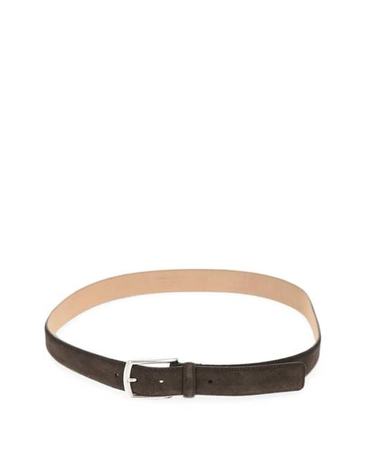 Zegna White Suede-Finish Belt for men