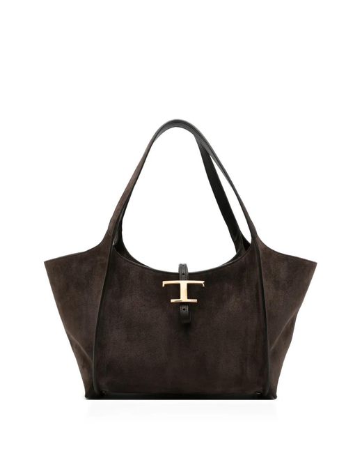 Tod's Black T-Timeless Small Leather Tote Bag