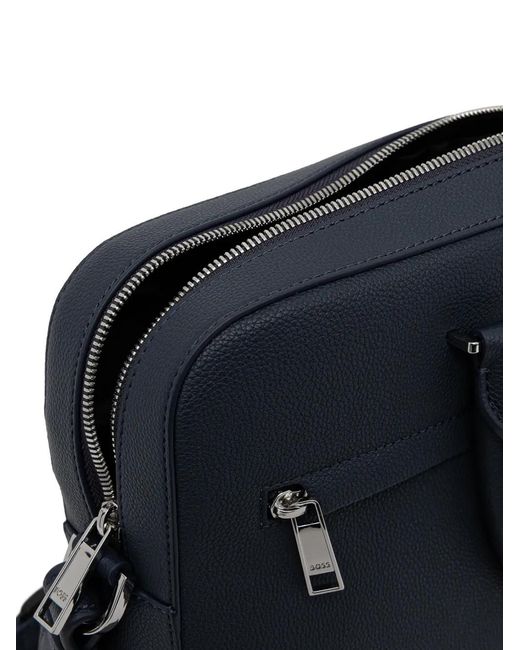 Boss Blue Top Handle Shoulder Document Holder for men