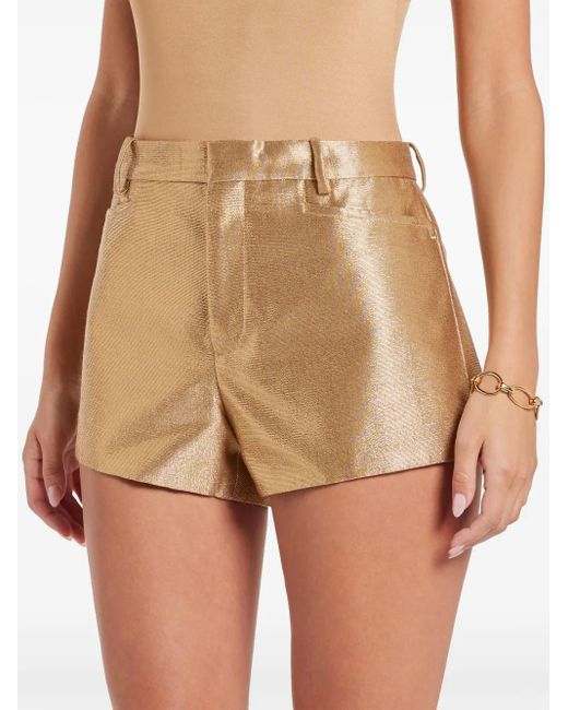 Tom Ford Natural Lurex-Detail High-Waisted Shorts