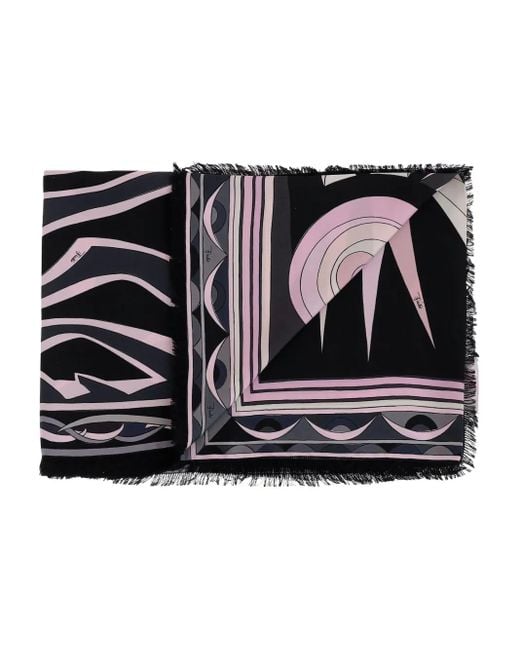 Bufanda con estampado geométrico Emilio Pucci de color Black
