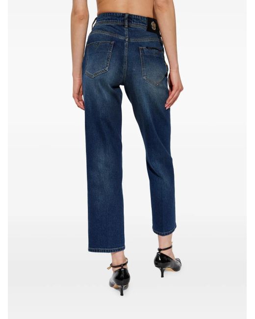 Versace Jeans Couture Blue Klassische Cropped-Jeans