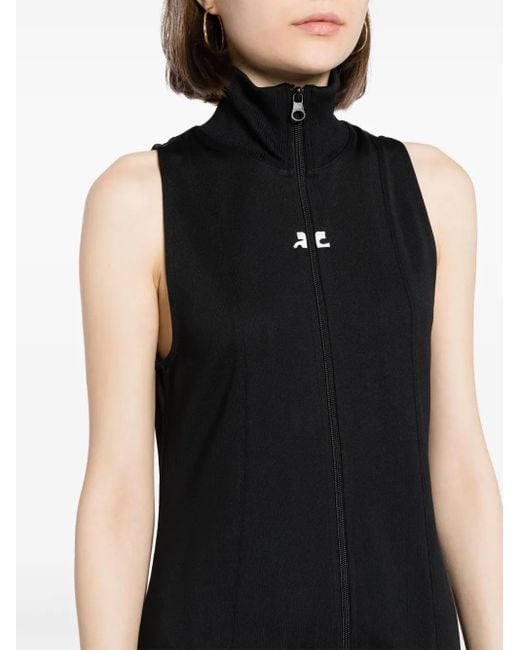 Courreges Black Abito Interlock Tracksuit Dress