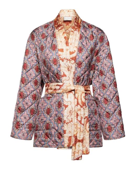 Pierre Louis Mascia Red Quilted Patterned Coat