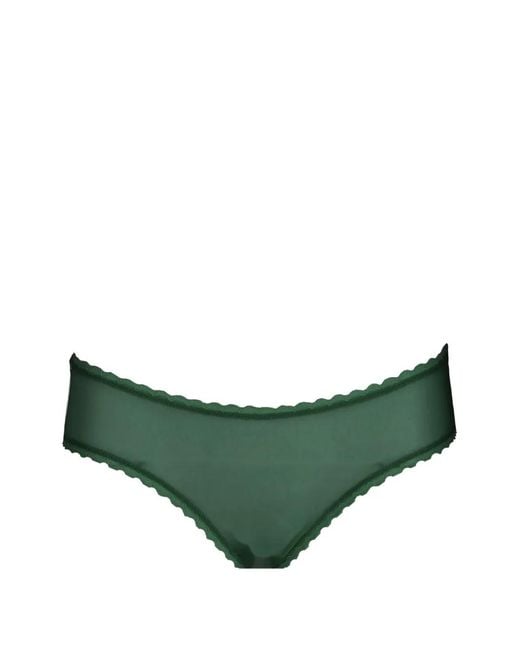 Laura Urbinati Green Scalloped-Trim Briefs