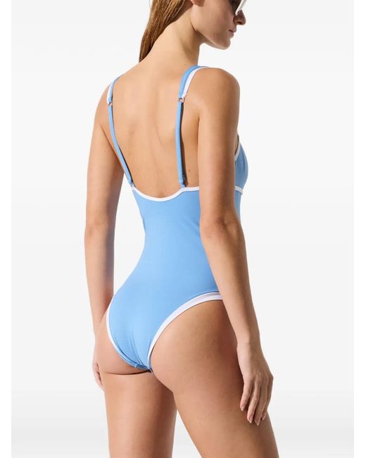 Karl Lagerfeld Blue Signature Cheeky Swimsuit