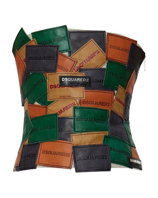 DSquared² Green X Bettter Patchwork Strapless Top